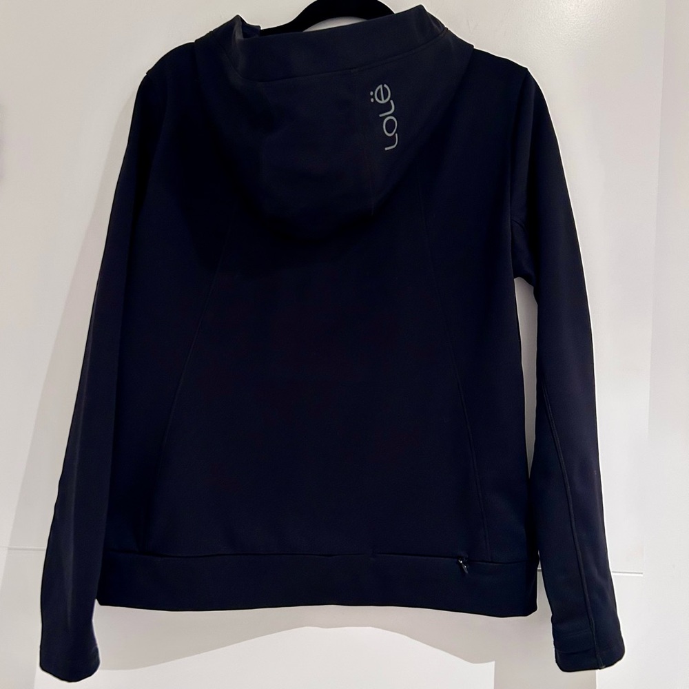 Lole Esma Hoodie L Black Activewear Moisture Wicking Water Repellent Comfy Lined - Picture 7 of 13
